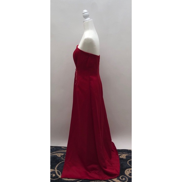 Claret (red) Formal Prom bridal Dress vintage - Picture 2 of 3
